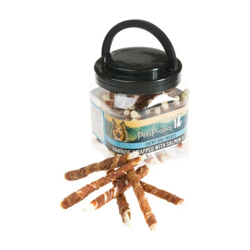 חטיף צנצנת מקלון עטוף סלמון וקוד