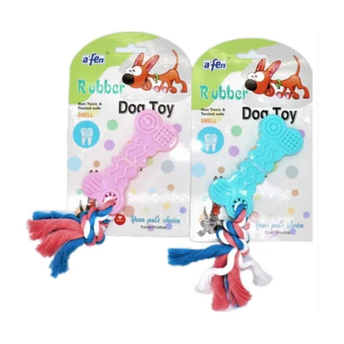 צעצוע נשיכה דנטלי עצם עם חבל לגורים