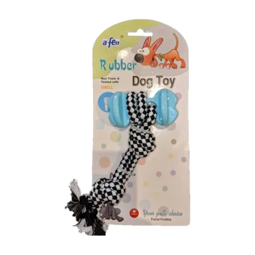 צעצוע נשיכה דנטלי משקולת גומי עם חבל לגורים