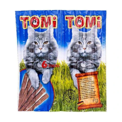 חטיף טומי לחתולים - שישיית סטיקים - Tomi - סלמון