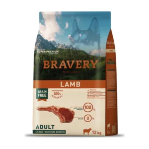(12 ק"ג) ברייברי BRAVERY - כבש ללא דגנים וגלוטן - היפואלרגני - לכלבים בוגרים מגזע בינוני וגדול