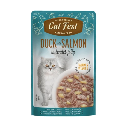 cat fest- פאוץ' חתולים ברווז וסלמון - קט פסט Cat Fest