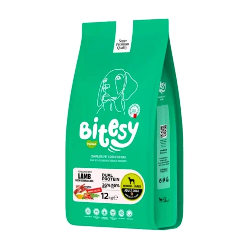 Bitesy בייטסי מזון יבש לכלב בוגר כבש בס ואורז 12 ק"ג