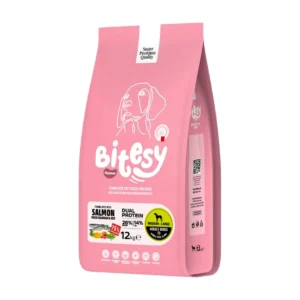 Bitesy בייטסי מזון יבש לכלב בוגר סלמון דניס ואורז 12 ק"ג