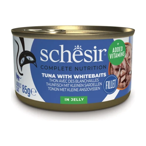 Schesir שזיר מזון רטוב לחתול מעדן גורמה - טונה עם דגיגים לבנים