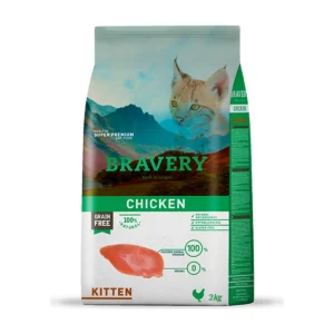 BRAVERY ברייברי עוף ללא דגנים וגלוטן - לחתולים גורים 2 ק"ג