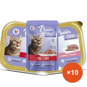 מארז 10 מעדני פלזר Plaisir לחתול — לבחירה — מבצע כמות