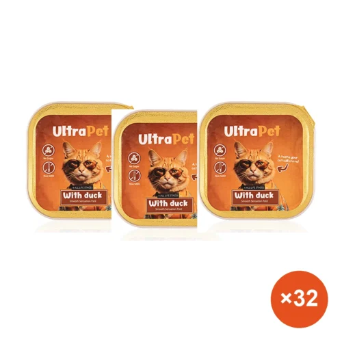 מארז 32 יחידות אולטרה פט - פטה ברווז לחתול 100 גרם — DOGMARKET
