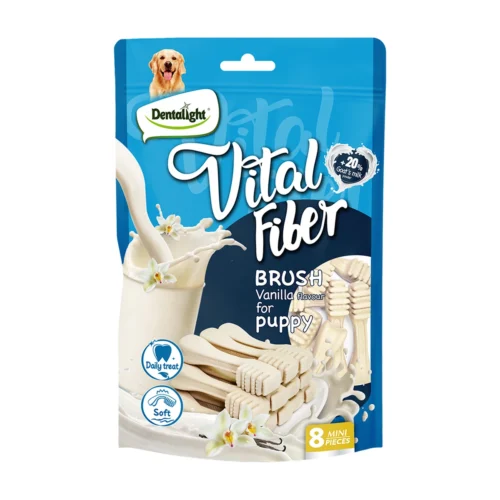 דנטלייט Vital Fiber - מברשת שיניים לגורים בטעם וניל 80 גרם