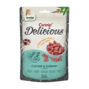דנטלייט Delicious - חטיף חתולים קטניפ ושרימפס 50 גרם