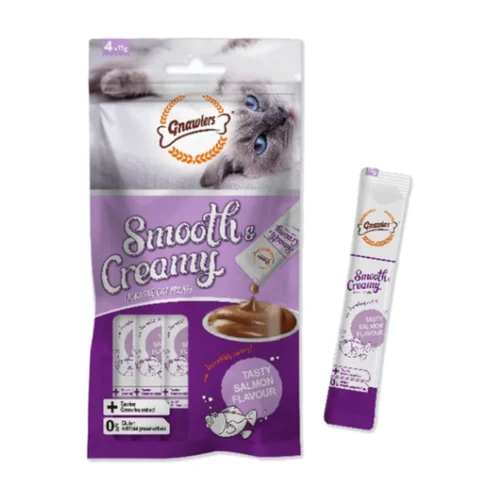 גנאולרס Smooth & Creamy - חטיף קרם נוזלי לחתול סלמון 60 גרם (4x15 גרם)