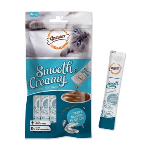 גנאולרס Smooth & Creamy - חטיף קרם נוזלי לחתול צדפות 60 גרם (4x15 גרם)
