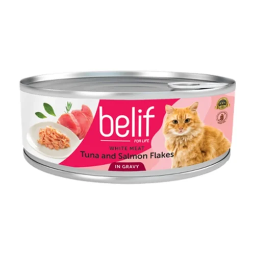 בליף מעדן לחתול — טונה ופתיתי סלמון ברוטב 80 גרם