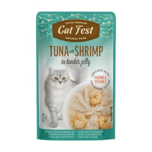 cat fest- פאוץ' חתולים טונה עם שרימפס 70 גרם