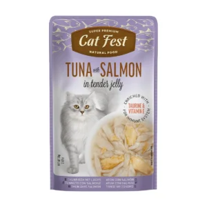 cat fest- פאוץ' חתולים טונה עם סלמון 70 גרם