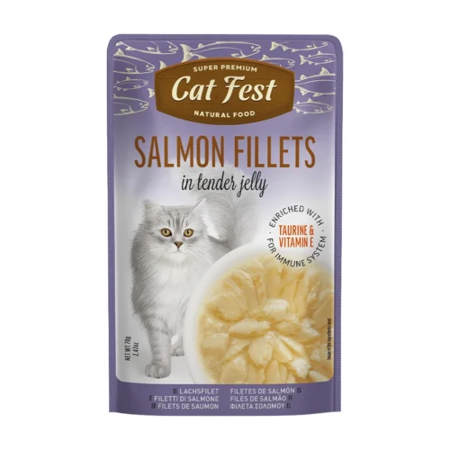 cat fest- פאוץ' חתולים פילה סלמון 70 גרם