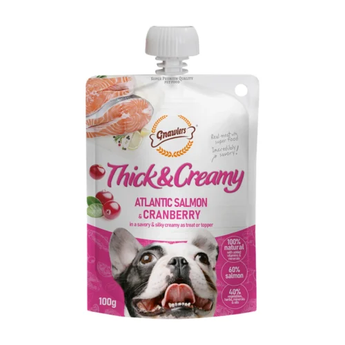 גנאולרס Thick & Creamy - מחית לכלב סלמון וחמוציות 100 גרם