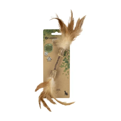 פלמינגו גרין - צעצוע מטאטאבי עם נוצות לחתול 30 ס"מ