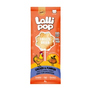 גנאולרס Lallipop - חטיף מיובש בהקפאה לחתול עוף ודלעת 4 גרם