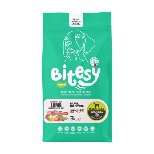 Bitesy בייטסי מזון יבש לכלב בוגר כבש בס ואורז 3 ק"ג
