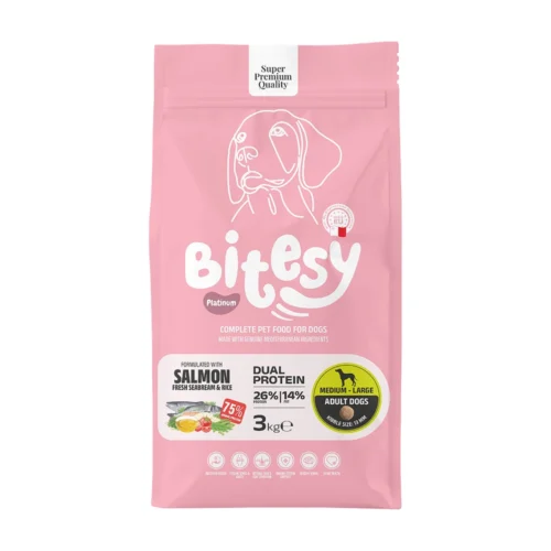 Bitesy בייטסי מזון יבש לכלב בוגר סלמון דניס ואורז 3 ק"ג