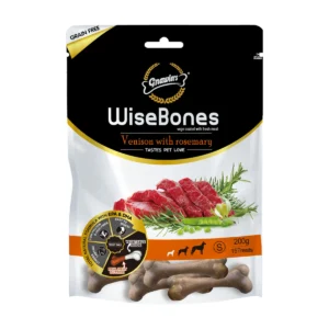 גנאולרס WiseBones - עצמות ללא דגנים לכלב צבי ורוזמרין 200 גרם (15 יחידות)