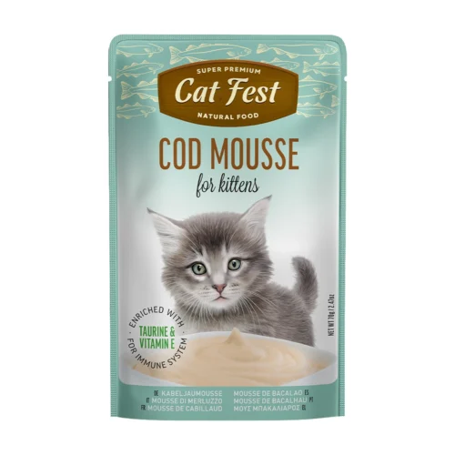 cat fest- פאוץ' לגורי חתולים מוס בקלה 70 גרם
