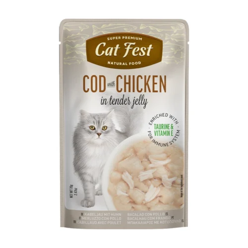 cat fest- פאוץ' חתולים בקלה עם עוף 70 גרם