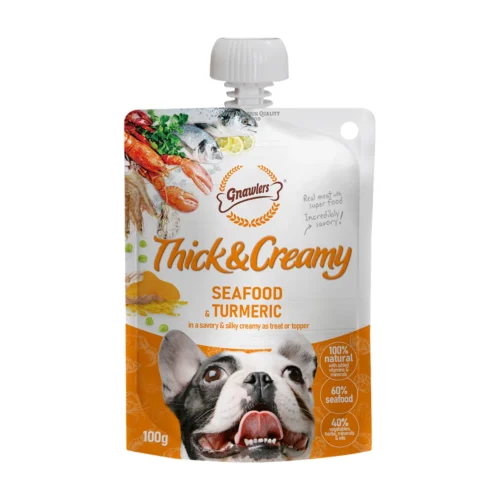 גנאולרס Thick & Creamy - מחית לכלב פירות ים וכורכום 100 גרם