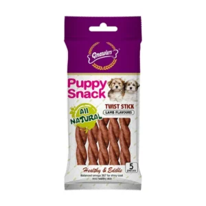 גנאולרס Puppy Snack - מקלוני טוויסט לגור בטעם כבש 80 גרם