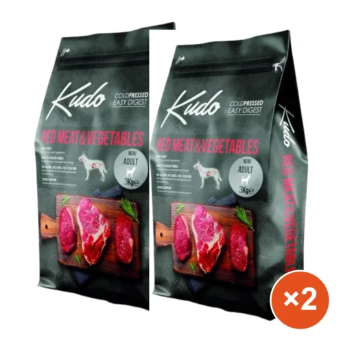 מארז 2 שקים קודו KUDO בשר אדום לגזע קטן | 3 ק״ג — DOGMARKET
