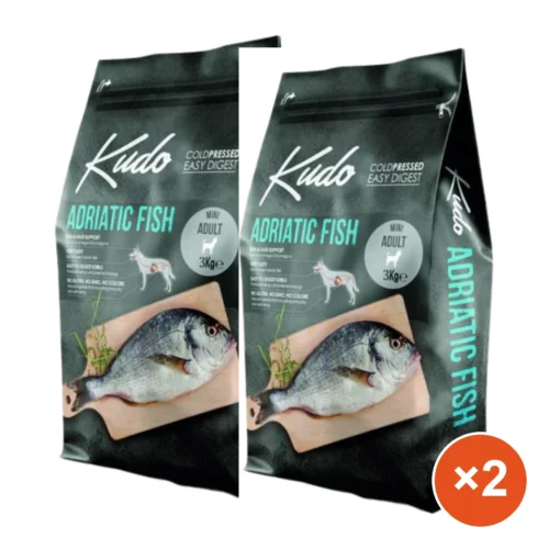 מארז 2 שקים קודו KUDO דג אדריאטי לגזע קטן | 3 ק״ג — DOGMARKET